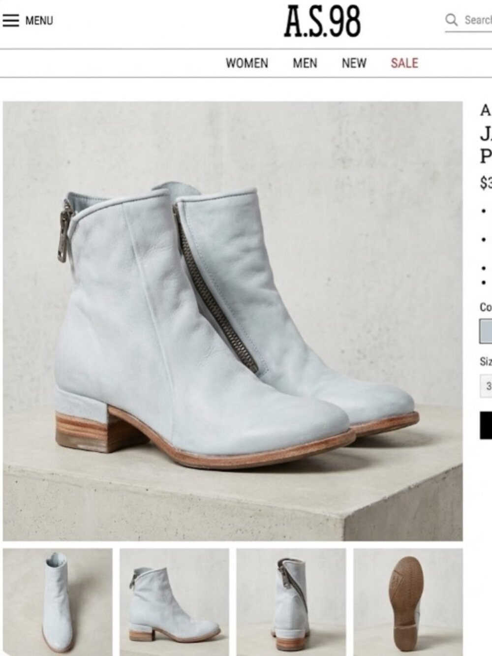 AS98 'Jase' suede boots in powder blue